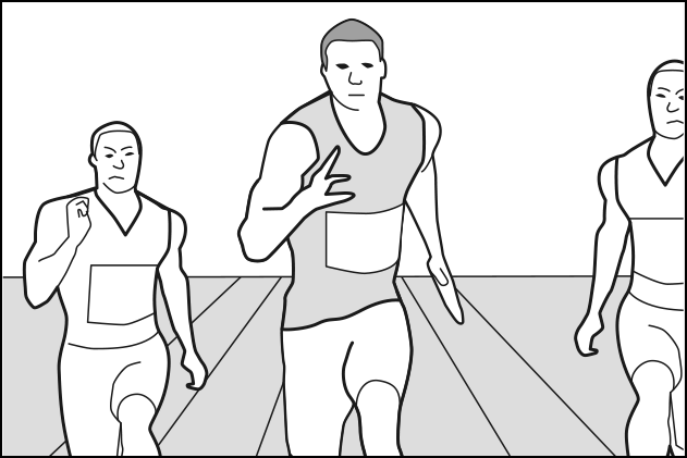 25-point dynamic-area AF (runner approaching)