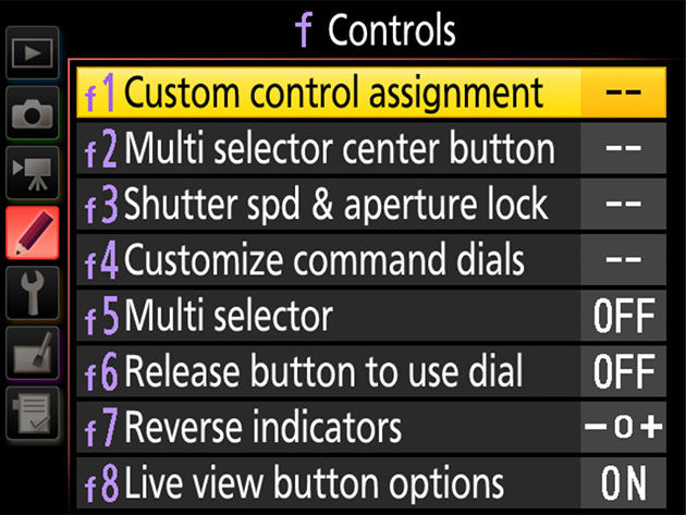 D500 TIPS - Custom Control Assignments